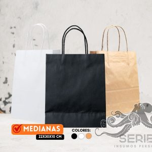 Bolsas de papel mediana 22x30x10cm