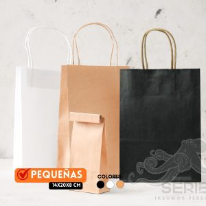 Bolsas de papel pequeña 14x20x8cm
